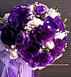 Mor Lisyantüs Gelin Buketi