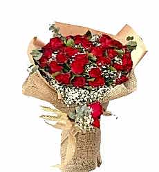 Hasır Kumaşta 30 Gül