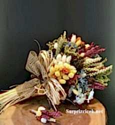 Kuru Çiçeklerden Gelin Buketi