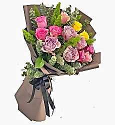 13 Renkli Gül Buketi