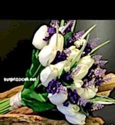 Beyaz Lale Gelin Buketi