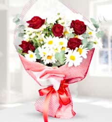 Aşkın Güzeli Gül Papatya Buketi