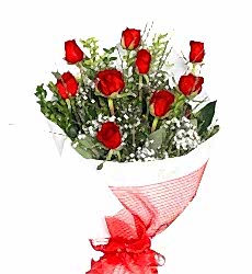 9 Adet Kırmızı Gül Buketi