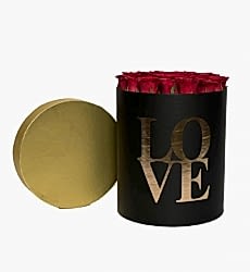 Romantik Gül Kutusu | Love Silindir Kutu İçinde 30 Kırmızı Gül