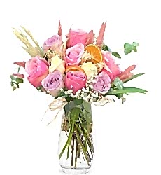 Vazoda 9 Renkli Gül