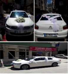 Beyaz Süslemeli Gelin Arabası