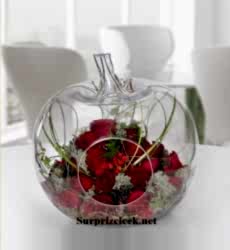 Elma Cam Vazo Güller